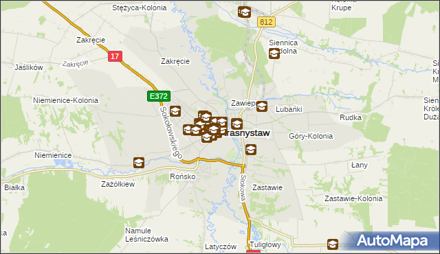 mapa Krasnystaw, Krasnystaw na mapie Targeo