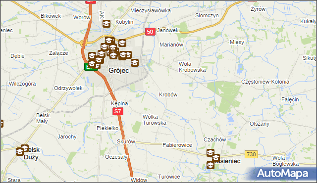 mapa Krobów, Krobów na mapie Targeo