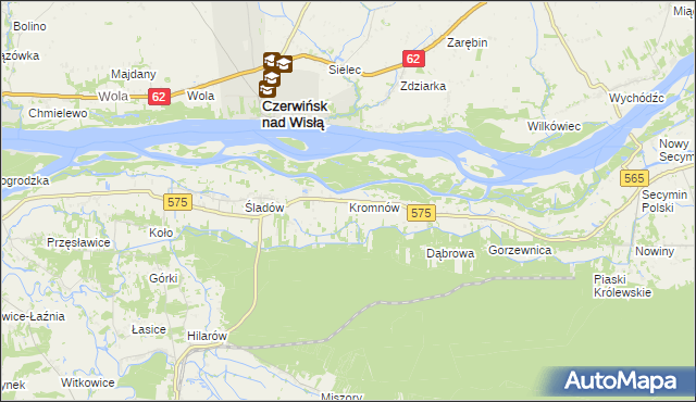 mapa Kromnów gmina Brochów, Kromnów gmina Brochów na mapie Targeo