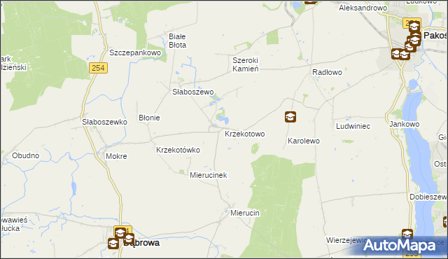 mapa Krzekotowo, Krzekotowo na mapie Targeo