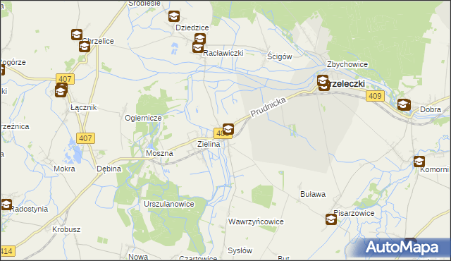 mapa Kujawy gmina Strzeleczki, Kujawy gmina Strzeleczki na mapie Targeo