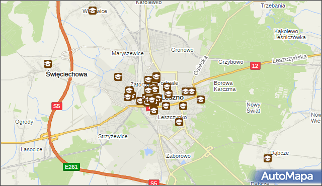 mapa Leszno, Leszno na mapie Targeo
