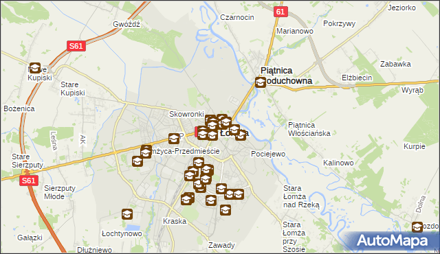 mapa Łomży, Łomża na mapie Targeo