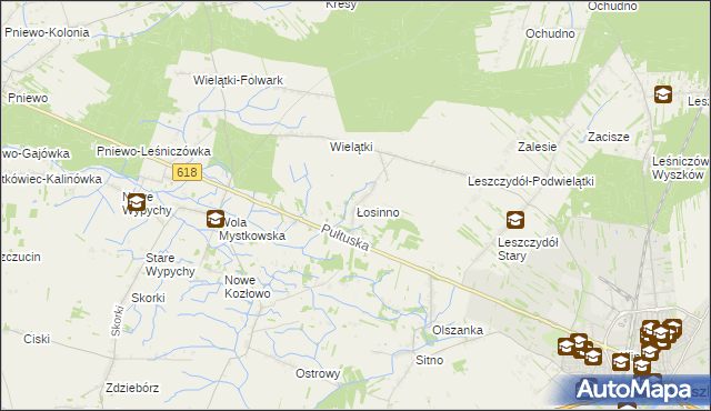 mapa Łosinno, Łosinno na mapie Targeo