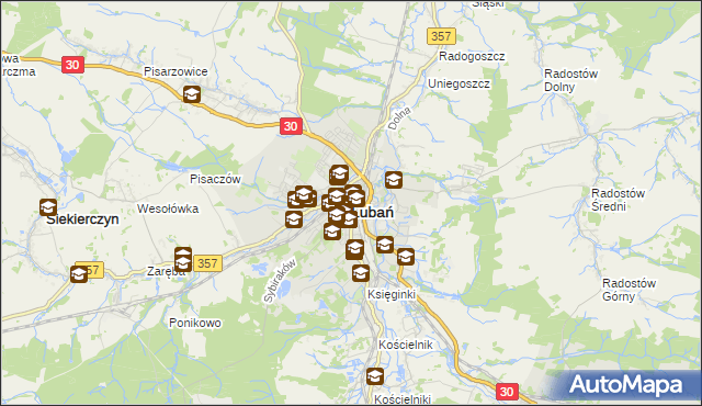 mapa Lubań, Lubań na mapie Targeo