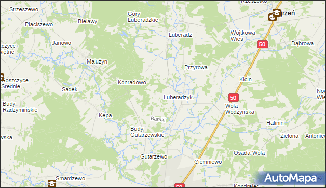 mapa Luberadzyk, Luberadzyk na mapie Targeo