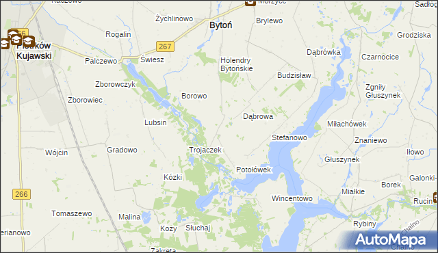 mapa Ludwikowo gmina Bytoń, Ludwikowo gmina Bytoń na mapie Targeo