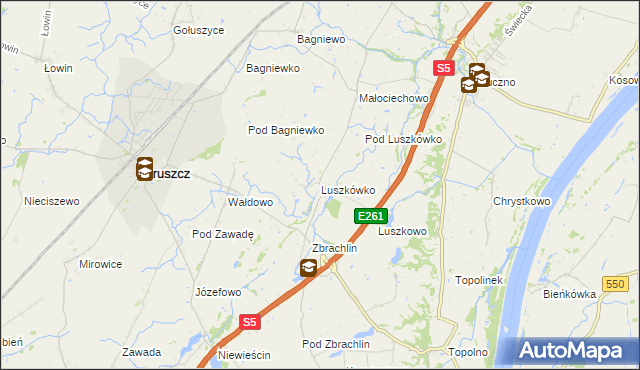 mapa Luszkówko, Luszkówko na mapie Targeo