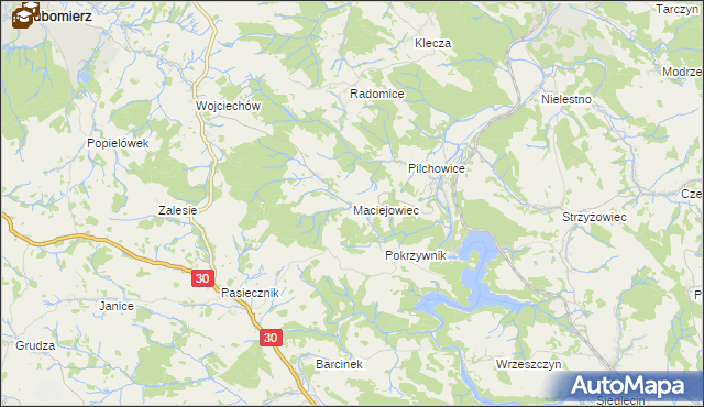 mapa Maciejowiec, Maciejowiec na mapie Targeo