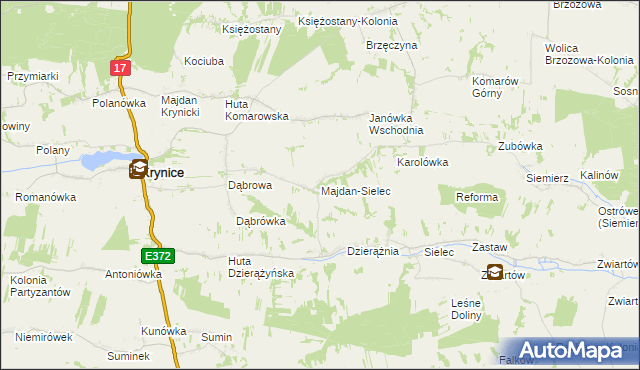 mapa Majdan-Sielec, Majdan-Sielec na mapie Targeo