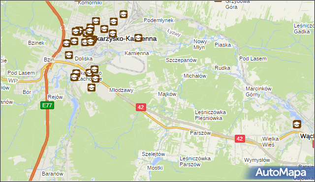 mapa Majków, Majków na mapie Targeo