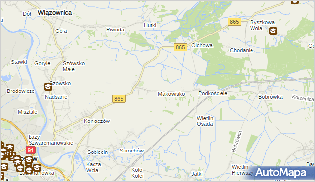mapa Makowisko gmina Jarosław, Makowisko gmina Jarosław na mapie Targeo