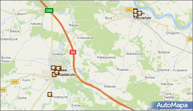 mapa Małaszowice, Małaszowice na mapie Targeo