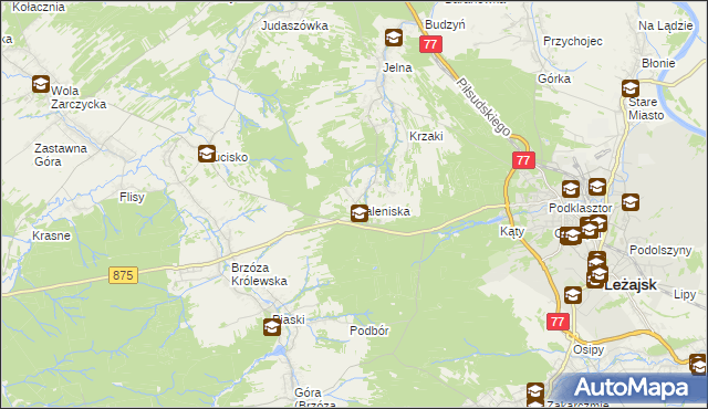 mapa Maleniska gmina Leżajsk, Maleniska gmina Leżajsk na mapie Targeo