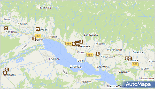 mapa Maniowy, Maniowy na mapie Targeo