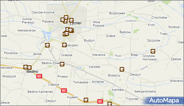 mapa Marianka gmina Żychlin, Marianka gmina Żychlin na mapie Targeo