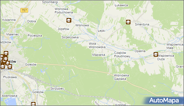 mapa Maziarka gmina Staszów, Maziarka gmina Staszów na mapie Targeo