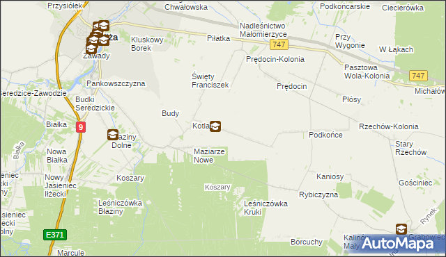 mapa Maziarze Stare, Maziarze Stare na mapie Targeo