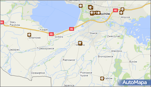 mapa Meszno gmina Otmuchów, Meszno gmina Otmuchów na mapie Targeo