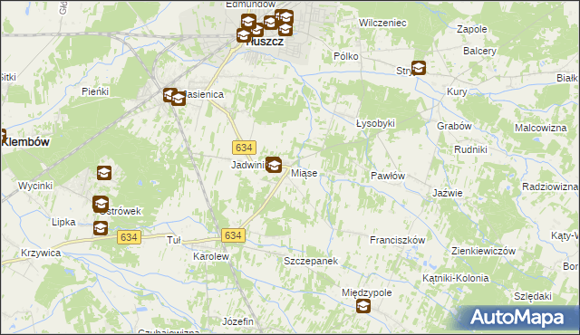 mapa Miąse, Miąse na mapie Targeo