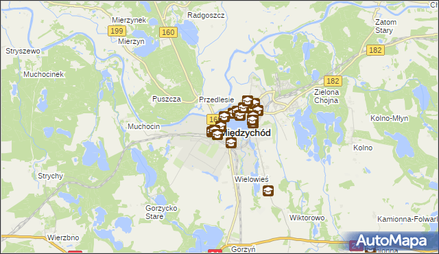 mapa Międzychód, Międzychód na mapie Targeo