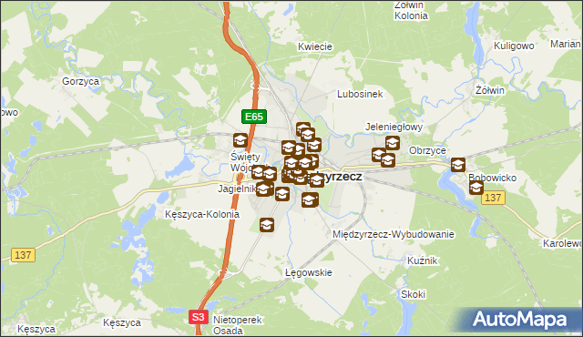 mapa Międzyrzecz, Międzyrzecz na mapie Targeo