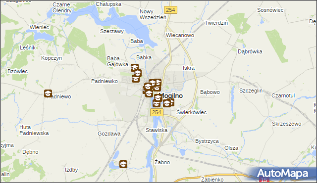 mapa Mogilno, Mogilno na mapie Targeo