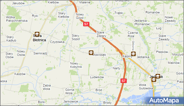 mapa Mokrosęk, Mokrosęk na mapie Targeo