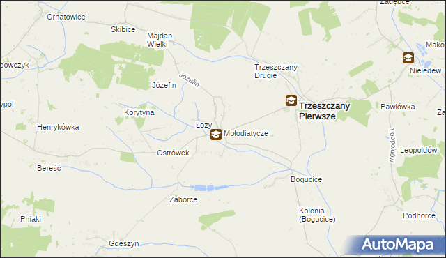 mapa Mołodiatycze, Mołodiatycze na mapie Targeo
