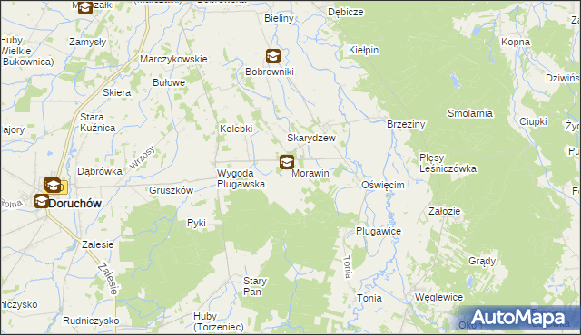 mapa Morawin gmina Doruchów, Morawin gmina Doruchów na mapie Targeo