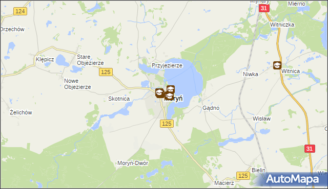 mapa Moryń, Moryń na mapie Targeo