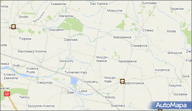 mapa Mroczki Wielkie, Mroczki Wielkie na mapie Targeo