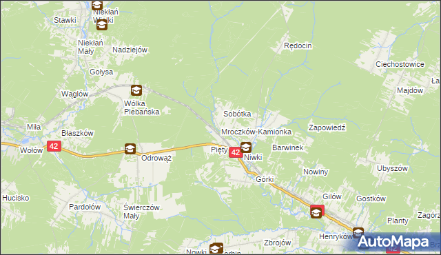 mapa Mroczków-Kamionka, Mroczków-Kamionka na mapie Targeo