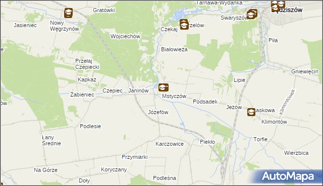 mapa Mstyczów, Mstyczów na mapie Targeo