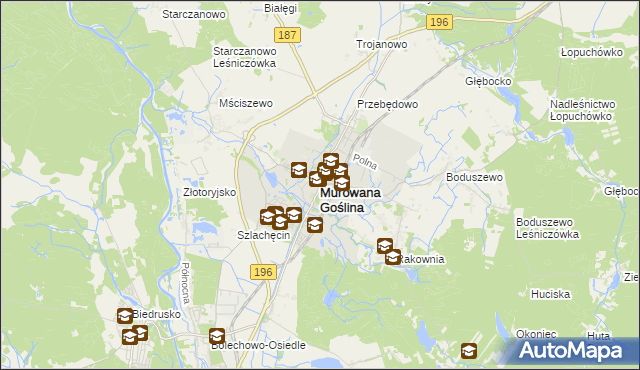 mapa Murowana Goślina, Murowana Goślina na mapie Targeo