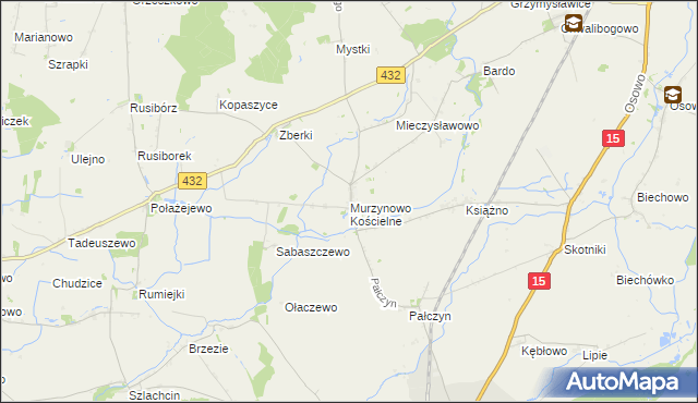 mapa Murzynowo Kościelne, Murzynowo Kościelne na mapie Targeo