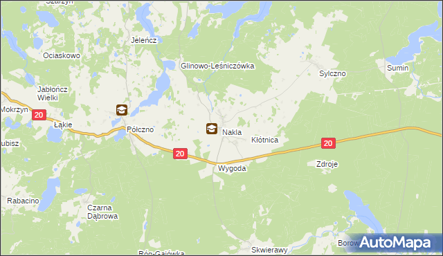 mapa Nakla, Nakla na mapie Targeo