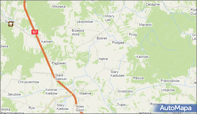 mapa Nętne, Nętne na mapie Targeo