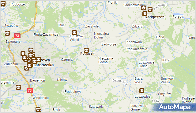 mapa Nieczajna Górna, Nieczajna Górna na mapie Targeo