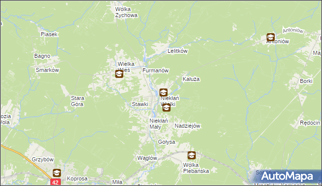 mapa Niekłań Wielki, Niekłań Wielki na mapie Targeo