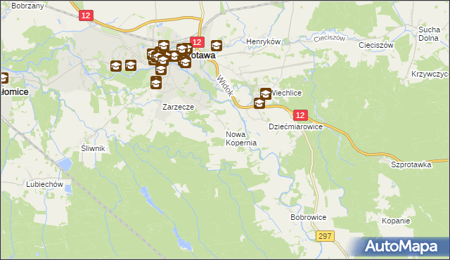 mapa Nowa Kopernia, Nowa Kopernia na mapie Targeo