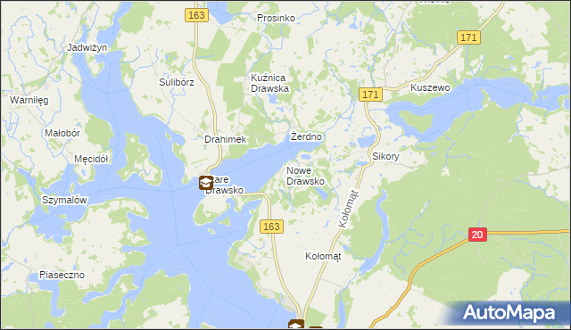 mapa Nowe Drawsko, Nowe Drawsko na mapie Targeo