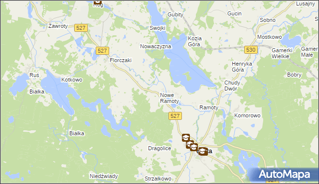 mapa Nowe Ramoty, Nowe Ramoty na mapie Targeo