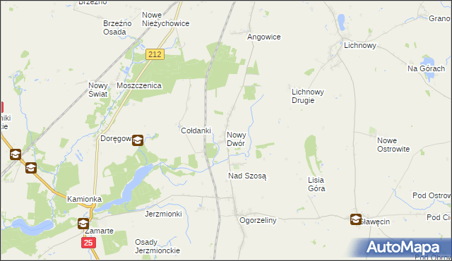 mapa Nowy Dwór gmina Chojnice, Nowy Dwór gmina Chojnice na mapie Targeo