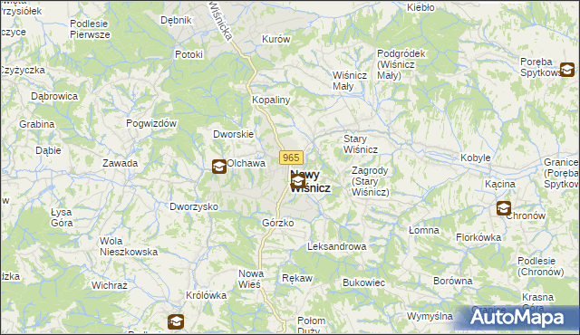 mapa Nowy Wiśnicz, Nowy Wiśnicz na mapie Targeo