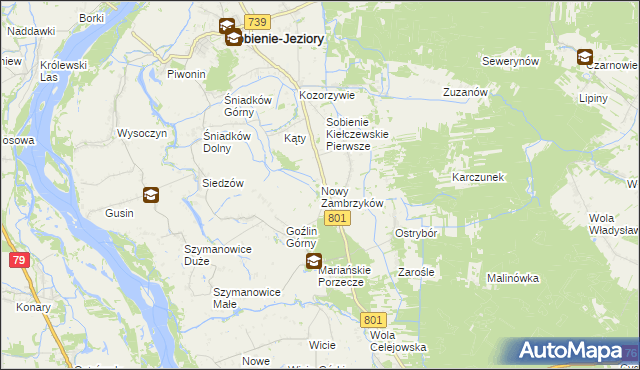 mapa Nowy Zambrzyków, Nowy Zambrzyków na mapie Targeo
