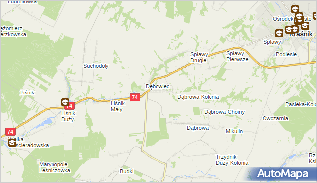mapa Olbięcin, Olbięcin na mapie Targeo