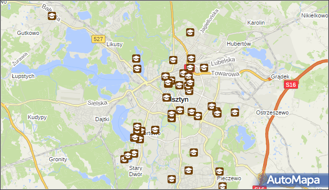mapa Olsztyna, Olsztyn na mapie Targeo