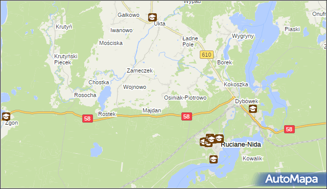 mapa Osiniak-Piotrowo, Osiniak-Piotrowo na mapie Targeo