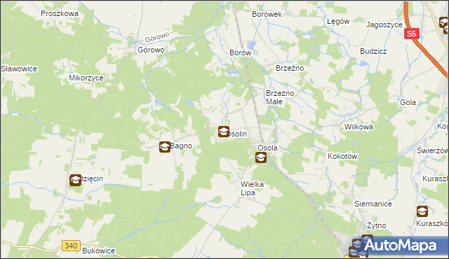 mapa Osolin, Osolin na mapie Targeo
